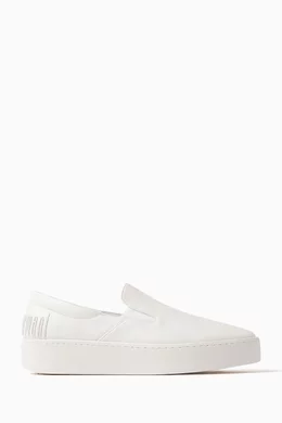 Buy Emporio Armani White Slip on Shoes in Leather For Women Online Ounass Bahrain