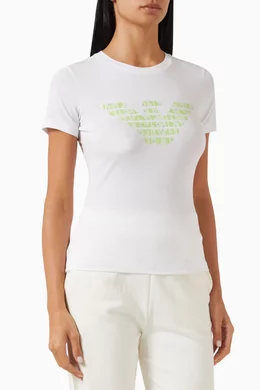 Buy Emporio Armani White Eagle Logo T shirt in Jersey For Women Online Ounass Bahrain