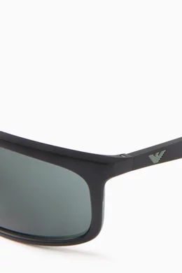 Buy Emporio Armani Green Rectangular Sunglasses in Bio nylon For Men Online Ounass Bahrain