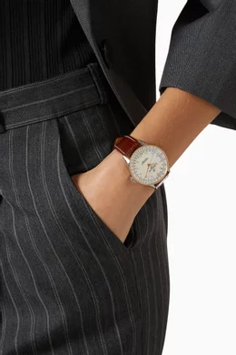 Buy Breitling White Navitimer Automatic Diamond 18kt Red Gold Leather Watch 36mm For Women Online Ounass Bahrain