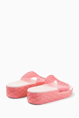 Buy Jimmy Choo Pink Diamond Slide F Sandals in Rubber For Women Online Ounass Bahrain