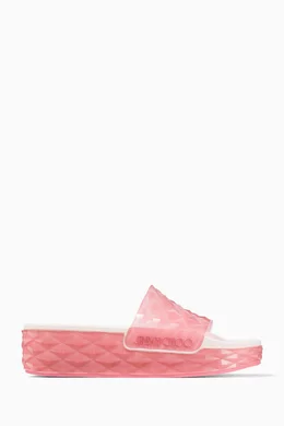 Buy Jimmy Choo Pink Diamond Slide F Sandals in Rubber For Women Online Ounass Bahrain