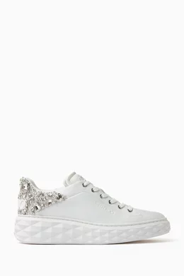 Buy Jimmy Choo White Diamond Maxi Embellished Sneakers in Leather For Women Online Ounass Bahrain