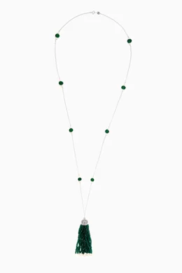Buy The Jewels Jar Green Soha Tassel Necklace in Sterling Silver For Women Online Ounass Bahrain