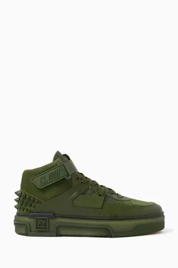 Buy Christian Louboutin Green Astroloubi High Top Sneakers in Calf Leather For Men Online Ounass Bahrain