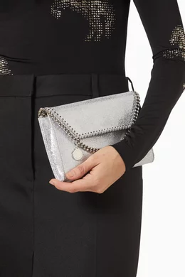 Buy Stella McCartney Silver Mini Falabella Crossbody Bag in Metallic Shaggy Deer For Women Online Ounass Bahrain