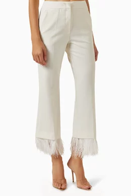 marella ホワイトpants　フリンジ marella ホワイトpantsフリンジ