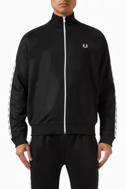 Fred perry track top black clearance