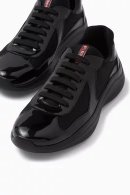 Patent leather and technical fabric sneakers sales