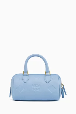 Buy MCM Blue Small Ella Boston Bag in Leather For Women Online Ounass Bahrain