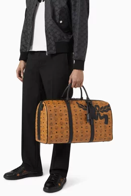 Buy MCM Brown Large Ottomar Weekender Bag in Mega Laurel Visetos For Men Online Ounass Bahrain