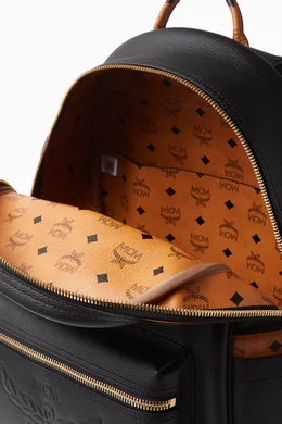 Mcm backpack black medium on sale