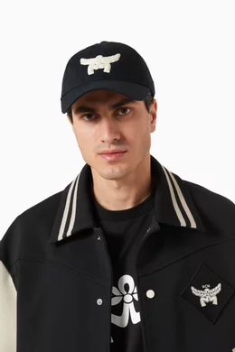 Buy MCM Blue Essential Logo Baseball Cap in Cotton twill For UNISEX Online Ounass Bahrain