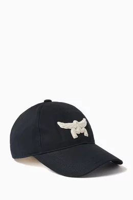 Buy MCM Blue Essential Logo Baseball Cap in Cotton twill For UNISEX Online Ounass Bahrain