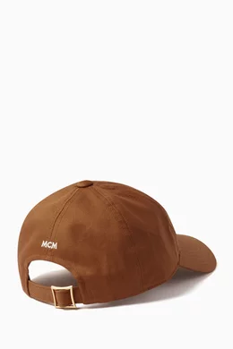 Buy MCM Brown Essential Logo Baseball Cap in Cotton twill For UNISEX Online Ounass Bahrain