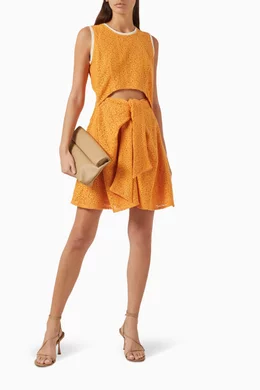 Buy KAGE Orange Ambrose Lace Mini Dress For Women Online Ounass Bahrain
