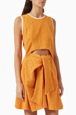 Buy KAGE Orange Ambrose Lace Mini Dress For Women Online Ounass Bahrain