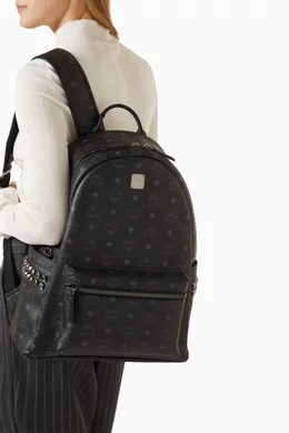 Mcm black medium backpack shop