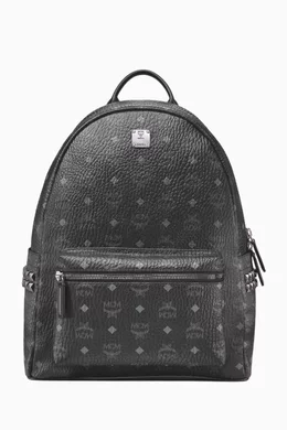 Buy MCM Black Stark Side Studs Medium Backpack in Visetos For Women Online Ounass Bahrain