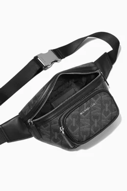 Buy Michael Kors Black Hudson Empire Signature Logo Belt Bag in Coated canvas For Men Online Ounass Bahrain