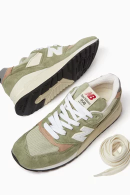 Buy New Balance Green Made in USA 998 Low-top Sneakers in Suede
