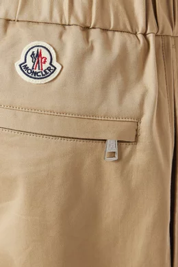 Buy Moncler Neutral Logo patch Pants in Cotton For Men Online Ounass Bahrain