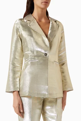 Metallic silver blazer womens online