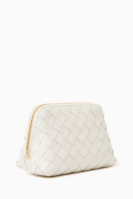 Buy Bottega Veneta White Beauty Pouch in Intrecciato Leather For Women Online Ounass Bahrain