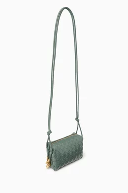 Buy Bottega Veneta Green Mini Loop Crossbody Bag in Intrecciato Leather For Women Online Ounass Bahrain