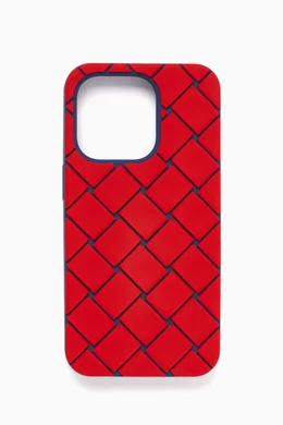 Buy Bottega Veneta Red iPhone 14 Pro Case in Intreccio Rubber For Men Online Ounass Bahrain
