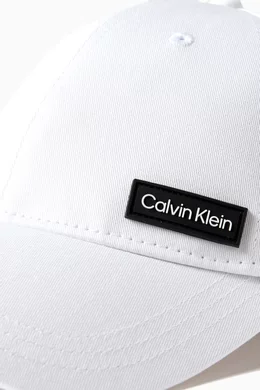 Buy Calvin Klein White Essential Logo Patch Baseball Cap in Cotton For Men Online Ounass Bahrain