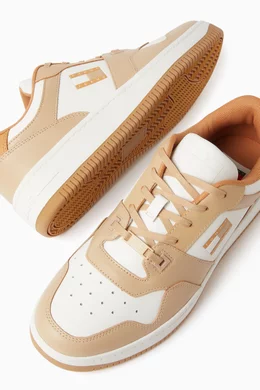Buy Tommy Jeans Neutral Retro Basketball Trainers in Leather For