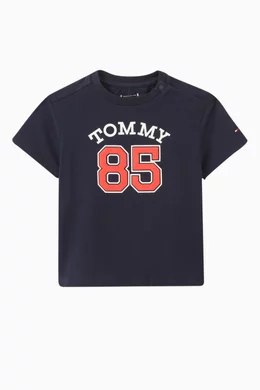 Buy Tommy Hilfiger Blue 1985 Varsity T shirt in Stretch Cotton For Baby Boys Online Ounass Bahrain
