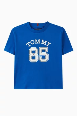 Buy Tommy Hilfiger Blue Mesh Varsity T shirt in Cotton For Boys Online Ounass Bahrain