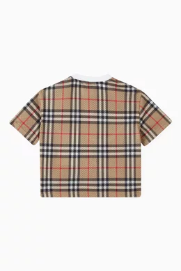 Buy Burberry Neutral Vintage Check T shirt in Mesh For Baby Boys Online Ounass Bahrain