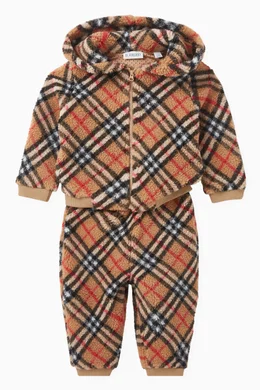 Buy Burberry Neutral Roland Check Print Hoodie For Baby Boys Online Ounass Bahrain