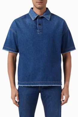 Buy JW Anderson Blue Polo Shirt in Denim For Men Online Ounass Bahrain