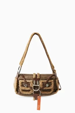 Buy Christian Dior Pre Loved Brown Pre owned Flight Baguette Shoulder Bag in Shearling Suede For Women Online Ounass Bahrain