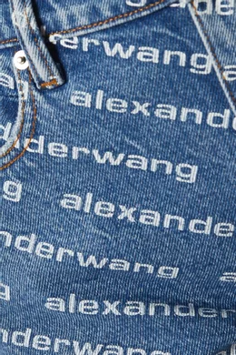 Buy Alexander Blue Bite Logo Shorts in Denim For Women