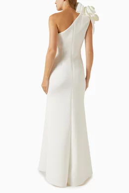 sachin and babi light blue dress Buy Badgley Mischka Neutral One-shoulder Rosette Column Gown in Scuba For  Women Online