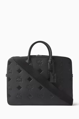 Buy MCM Black Large Klassik Maxi Monogram Laptop Bag in Leather For Men Online Ounass Bahrain