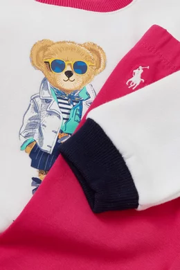 Buy Polo Ralph Lauren Pink Bear Logo Top Leggings Set in Cotton blend For Baby Girls Online Ounass Bahrain