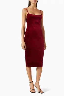 reformation burgundy velvet dress Reformation Jocelyn Velvet Dress main image 0