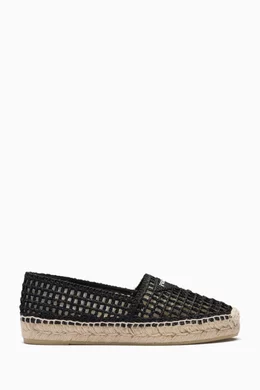 Buy Prada Black Logo Espadrilles in Woven Fabric Jute For Women Online Ounass Bahrain