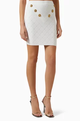 スカート BALMAIN White Viscose Blend Mini Skirt BALMAIN White Viscose Blend Mini Skirt