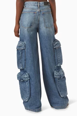 Buy Amiri Blue Baggy Cargo Jeans For Women Online Ounass Bahrain