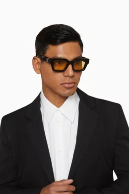 Square yellow sunglasses cheap