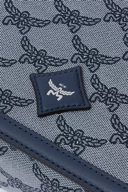 Buy MCM Blue Lauretos Messenger Bag in Canvas For Men Online Ounass Bahrain
