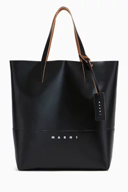Buy Marni Black Museo Tote Bag in Faux Leather For Men Online Ounass Bahrain