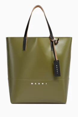 Buy Marni Green Museo Tote Bag in Faux Leather For Men Online Ounass Bahrain